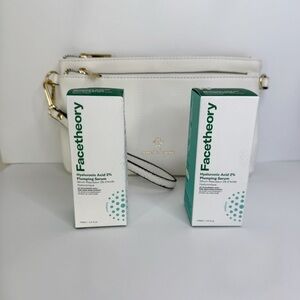 NIB 2 Facetheory Hyaluronic Acid 2% Plumping Serum and Nanette Lepore Pouch Set